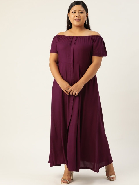 

Revolution Burgundy Off-Shoulder Maxi Dress