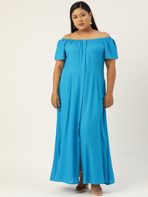 

Revolution Blue Solid Off-Shoulder Maxi Dress