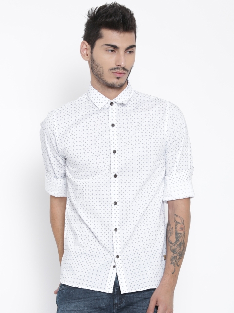 

United Colors of Benetton Men White Printed Casual Shirt