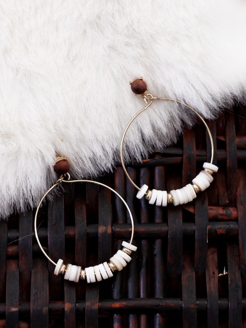 

Bellofox White Contemporary Hoop Earrings