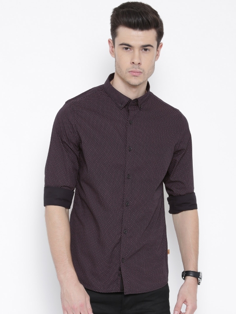 

United Colors of Benetton Men Black & Pink Printed Casual Shirt