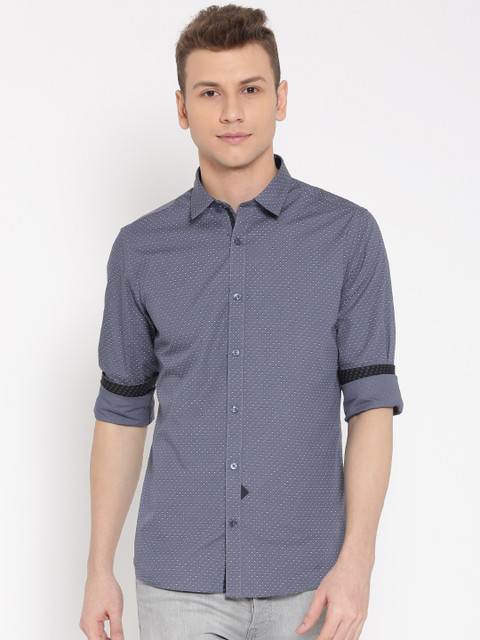 

United Colors of Benetton Men Blue Printed Casual Shirt
