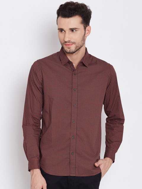 

United Colors of Benetton Men Maroon Printed Casual Shirt