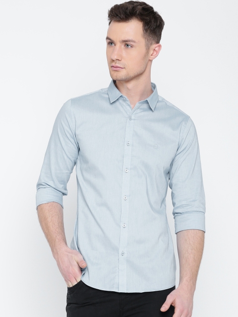 

United Colors of Benetton Men Blue Solid Casual Shirt
