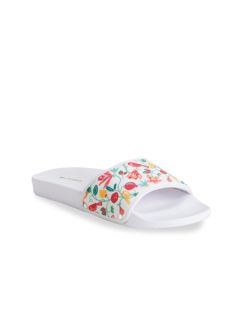 

Chumbak Women White Printed Slider Flip Flops