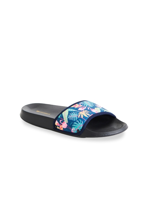 

Chumbak Women Blue & Multicoloured Printed Rubber Sliders