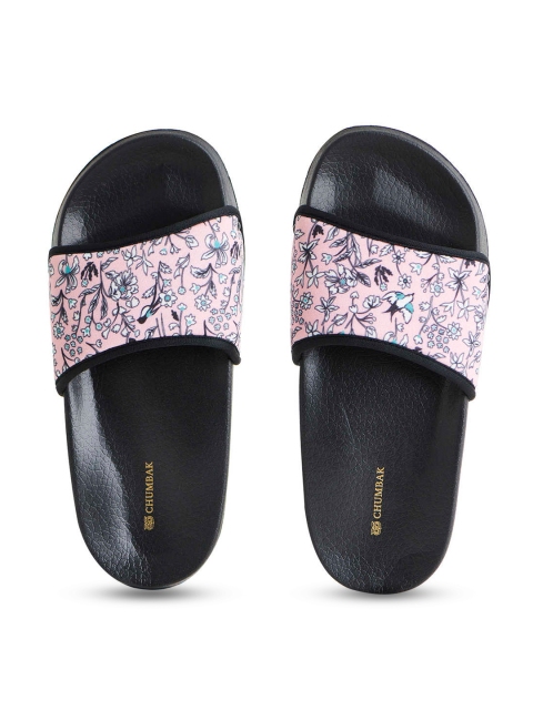 

Chumbak Women Pink Printed Slider Flip Flops