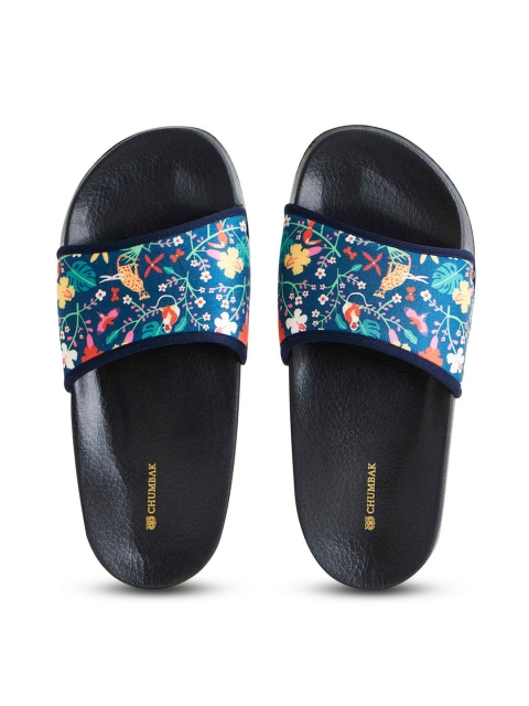 

Chumbak Women Blue & Pink Printed Rubber Sliders