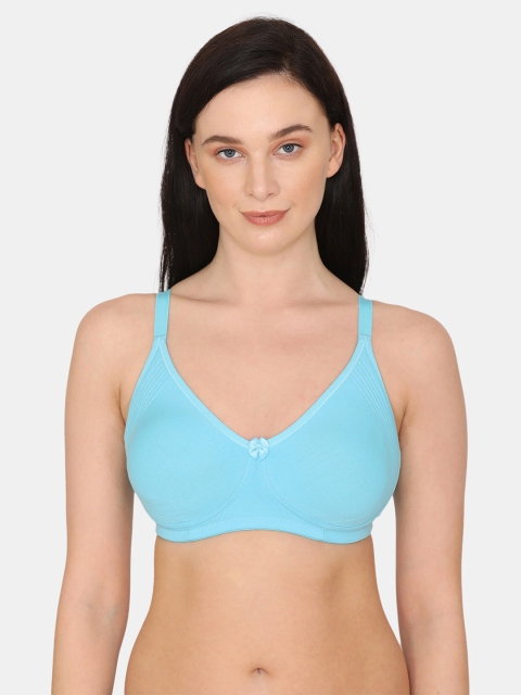 

Zivame Women Blue Solid All Day Comfort T-Shirt Bra - Non-Wired Non-Padded