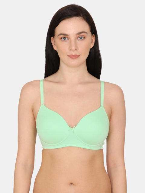 

Zivame Green Solid Lightly Padded T-shirt Bra