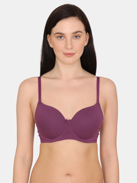 

Zivame Purple Solid All Day Comfort T-Shirt Bra - Underwired Lightly Padded