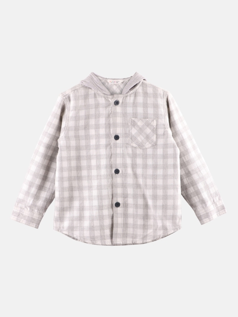 

Beebay Boys Grey Opaque Checked Casual Shirt