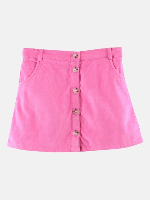 

Beebay Girls Pink Solid A-Line Knee-Length Skirt
