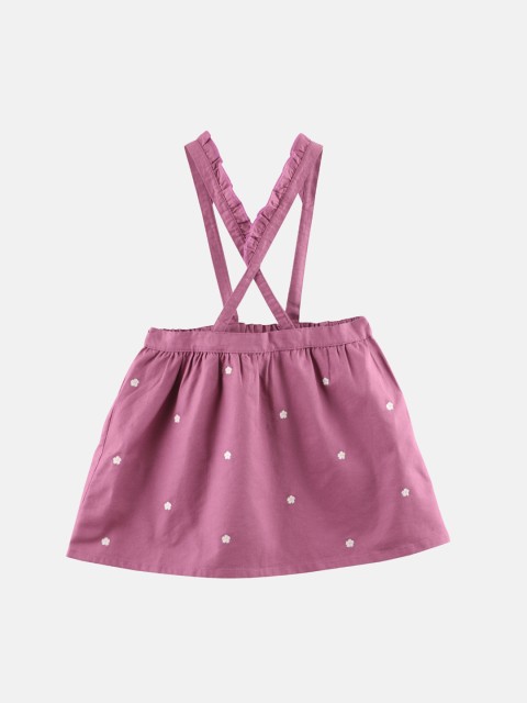 

Beebay Girls Magenta Embroidered Pinafore Dress