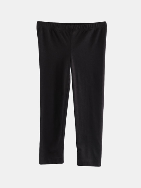 

Beebay Girls Black Solid Ankle-Length Leggings