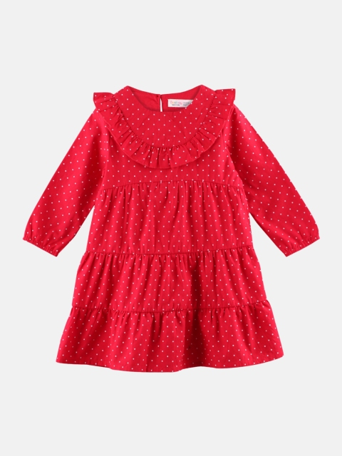 

Beebay Girls Red A-Line Ruffle Tiered Dress