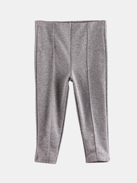 

Beebay Girls Grey Melage Solid Treggings, Grey melange