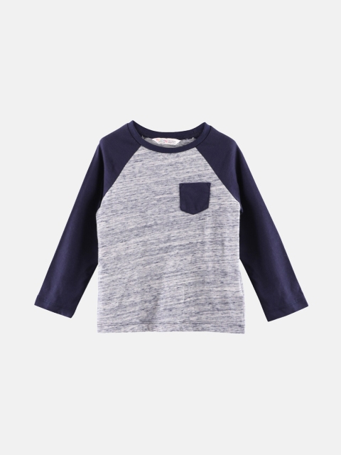 

Beebay Boys Navy Blue & Grey Colourblocked T-shirt