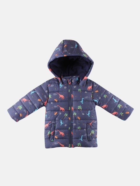

Beebay Boys Navy Blue Printed Puffer Jacket