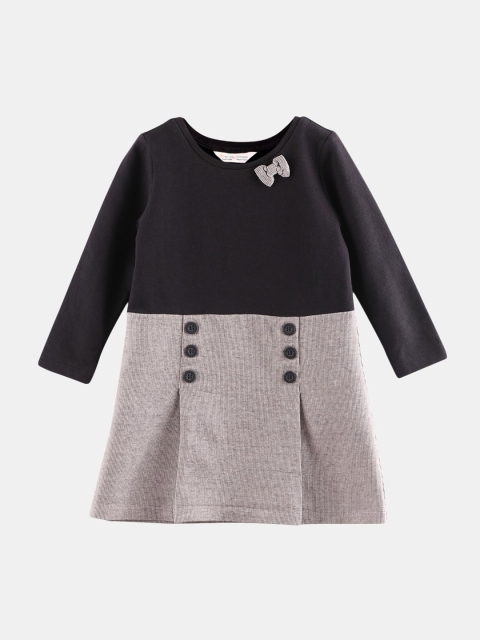 

Beebay Girls Black Pleated A-Line Dress