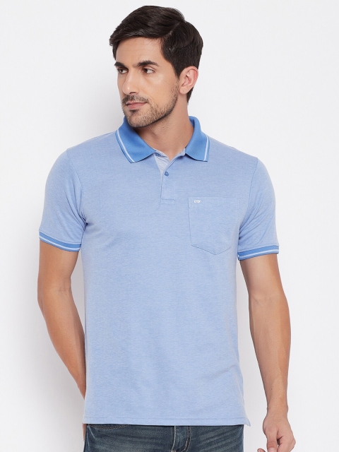 

NEVA Men Blue Polo Collar Pockets T-shirt