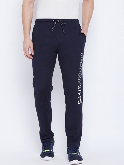 

NEVA Men Navy Blue Solid Cotton Track Pants