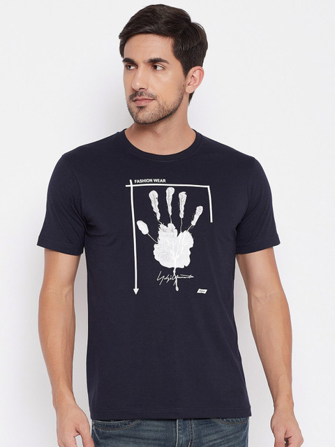 

NEVA Men Navy Blue & White Graphic Printed T-shirt