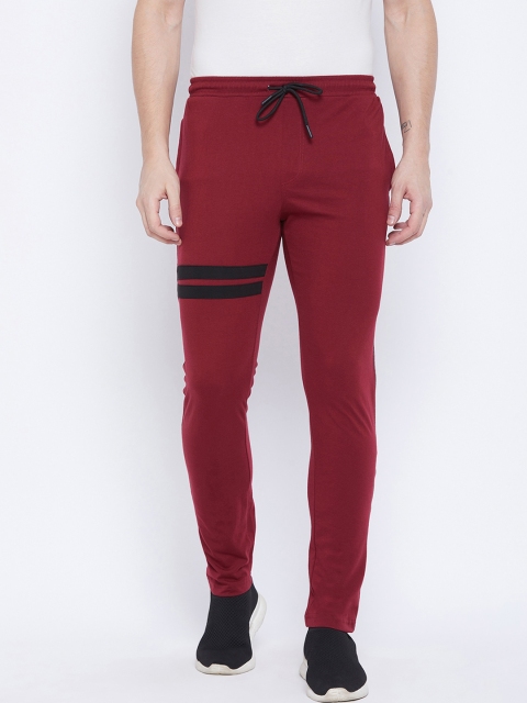 

NEVA Men Red & Black Solid Narrow Fit Track Pants