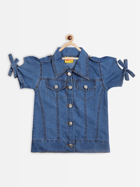 

Punkster Blue Denim Shirt Style Top