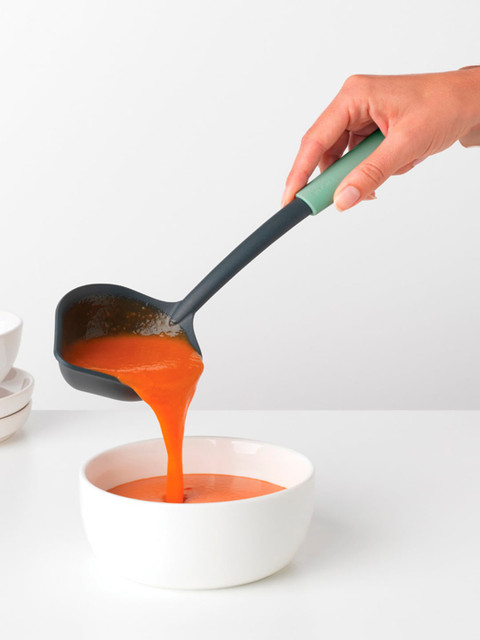 

Brabantia Sea Green & Black Solid Soup Ladle Plus Scraper Tool