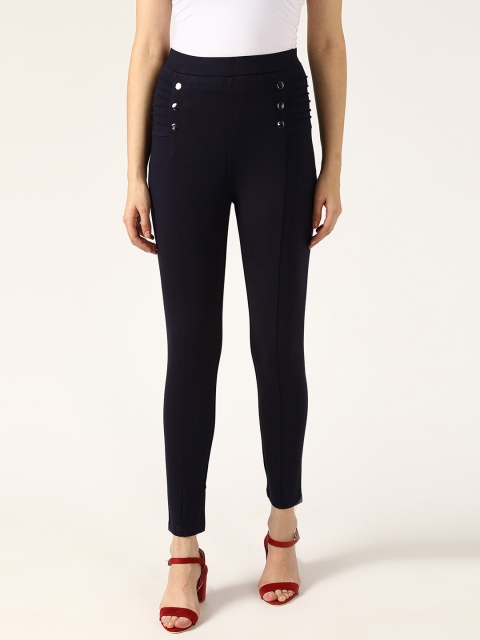 

V2 Value & Variety Women Navy Blue Solid Treggings