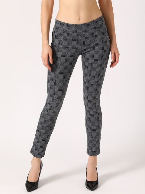 

V2 Value & Variety Women Grey & Black Printed Treggings