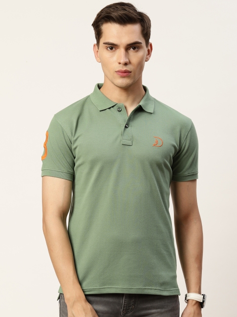 

PORTBLAIR Men Green Polo Collar Relaxed Fit T-shirt