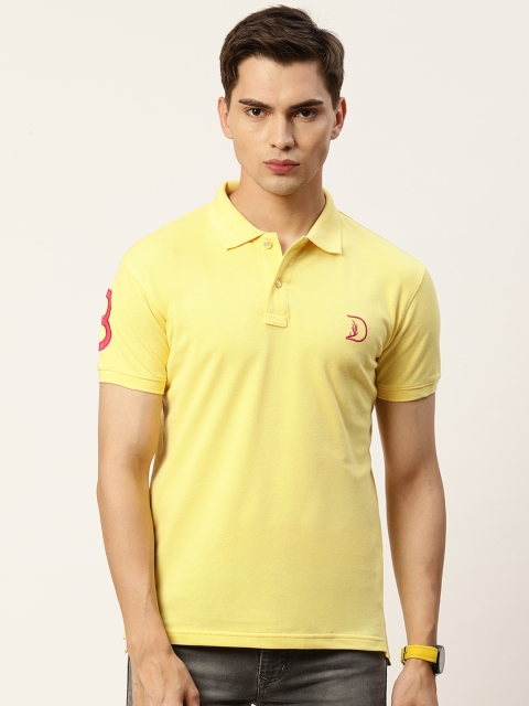 

PORTBLAIR Men Yellow Polo Collar Applique T-shirt