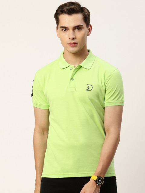 

PORTBLAIR Men Green Polo Collar Applique T-shirt