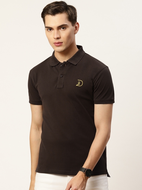 

PORTBLAIR Men Brown Polo Collar Applique T-shirt