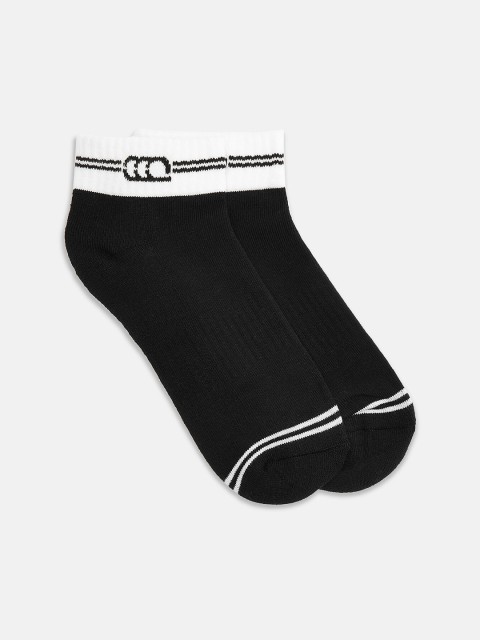 

Ajile by Pantaloons Men Black & White Patterned Ankle-Length Socks