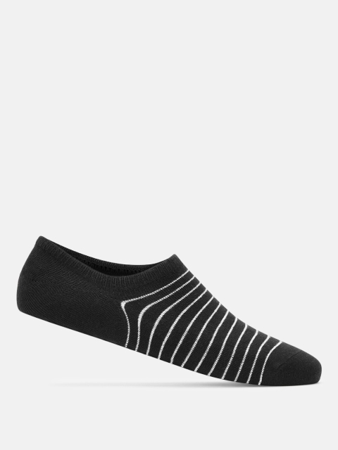 

Ajile by Pantaloons Men Black & White Striped Ankle-Length Socks