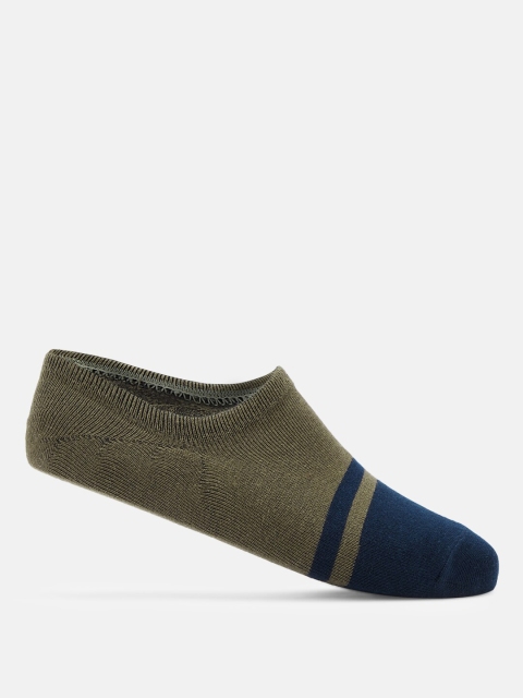 

Ajile by Pantaloons Men Olive-Green & Navy Blue Colourblocked Shoe-Liners Socks