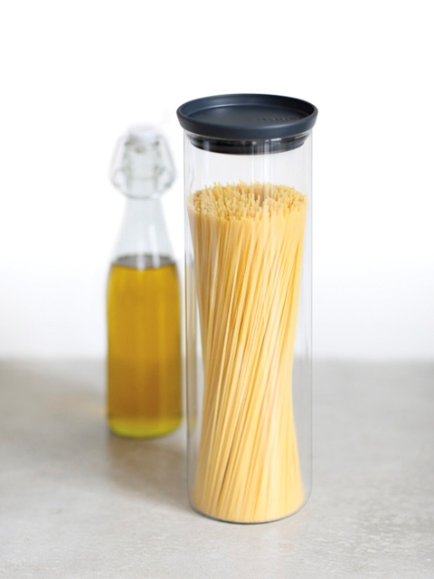 

Brabantia Grey & Transparent Solid Stackable Food Storage Glass Jar
