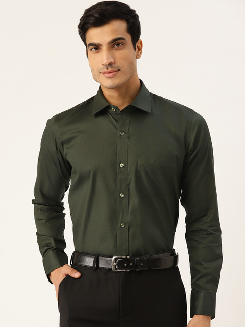 

PORTBLAIR Men Green Opaque Formal Shirt