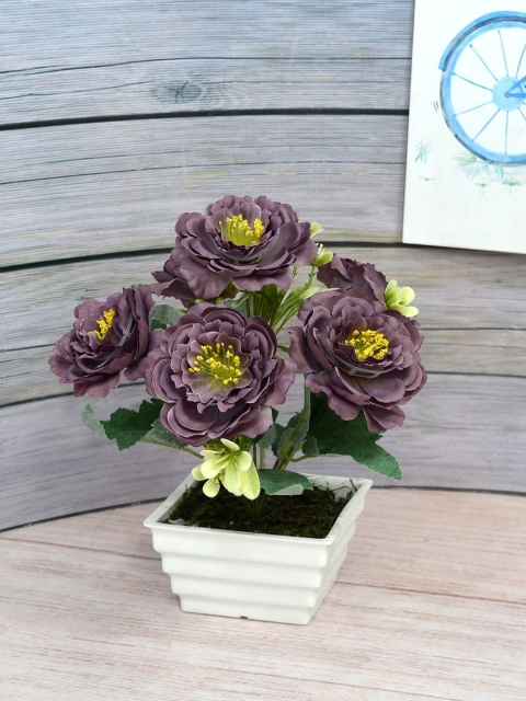 

fancy mart Magenta Artificial Flower Common Peony in Topaz Pot