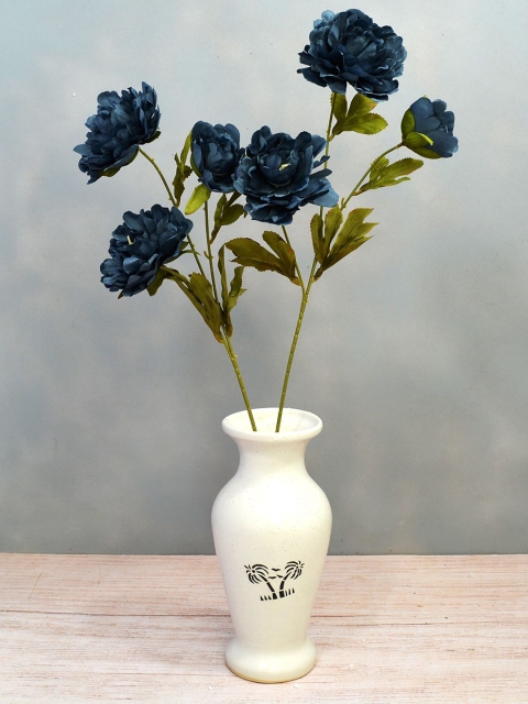 

fancy mart Blue Set of 2 Artificial Flower Stick Common Peony without Pot