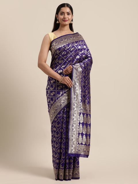 

Sugathari Blue Bandhani Silk Blend Fusion Bandhani Saree