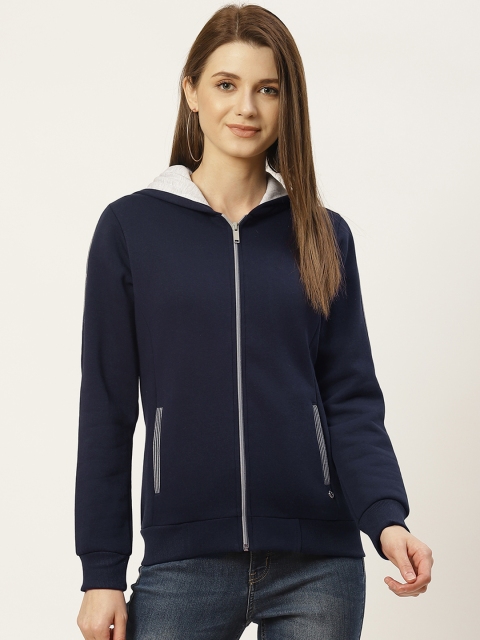 

Monte Carlo Women Navy Blue Solid Hooded Sweatshirt