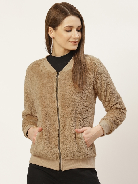 

Monte Carlo Women Beige Tailored Faux Fur Jacket