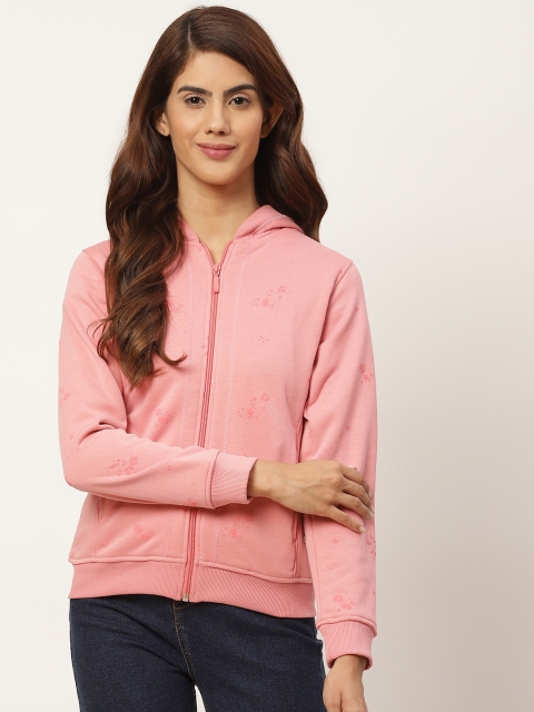 

Monte Carlo Women Pink Printed Hooded Sweatshirt