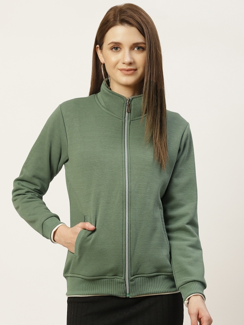 

Monte Carlo Women Green Solid Sweatshirt