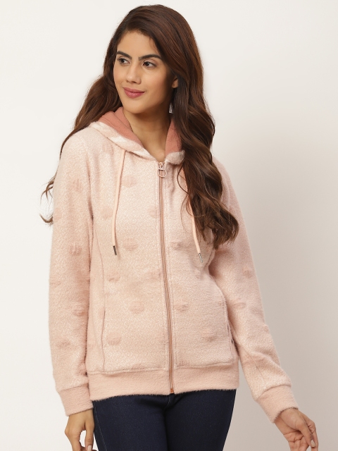 

Monte Carlo Women Peach-Coloured Hooded Sweatshirt