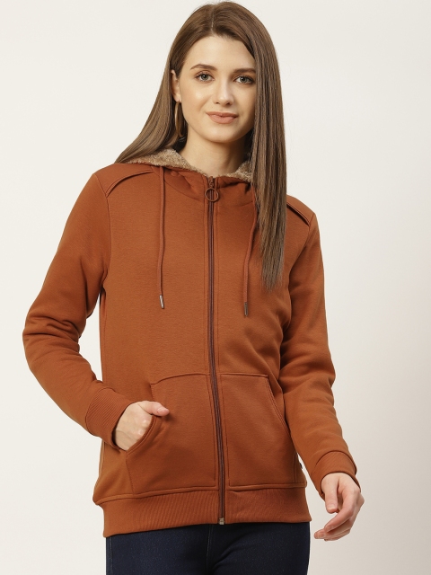 

Monte Carlo Women Rust Brown Hooded Sweatshirt